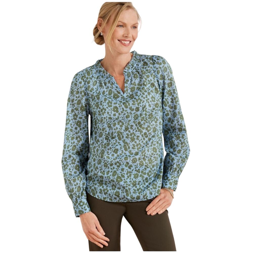 Talbots Floral Smocked Blouse - Women's Size XS
